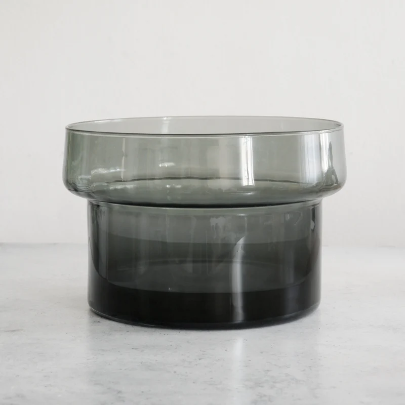 XL Obstschale aus Glas in Grau