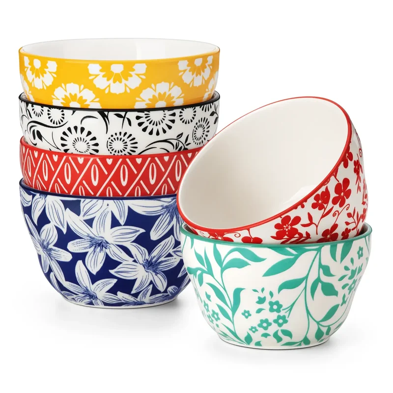 Selene Vibrant Dessert Bowls Set of 6