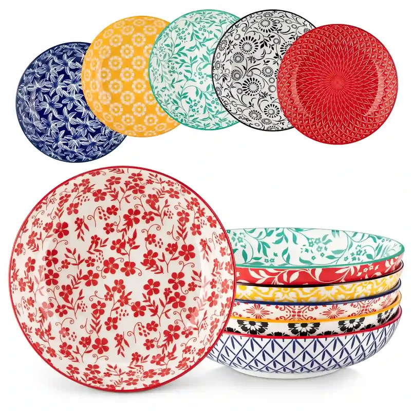 Selene Vibrant Pasta Bowls Set of 6