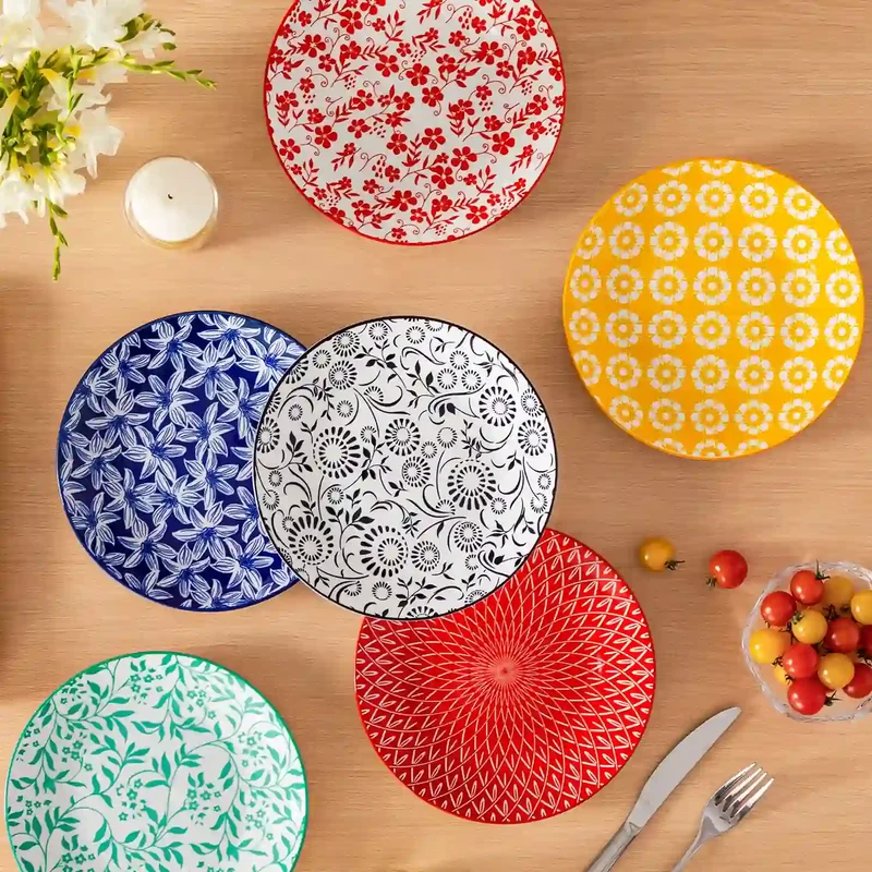 Selene Vibrant Salad Plates Set of 6