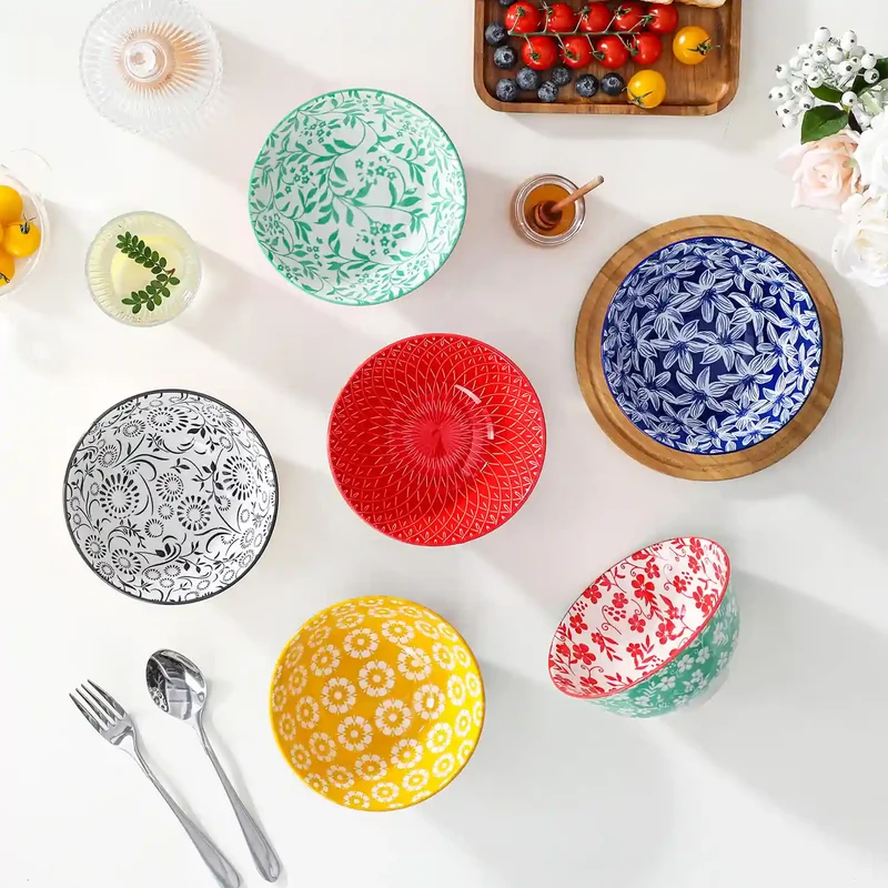 Selene Vibrant 24oz Cereal Bowls Set of 6