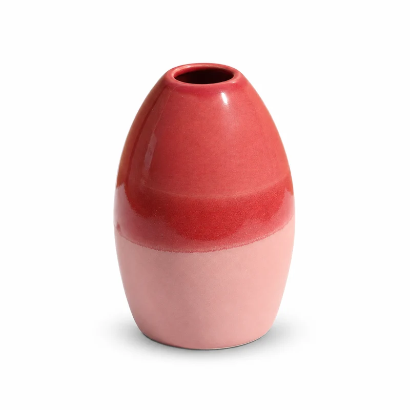 "Egg" Vase, Red/Pink